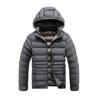 Light Clothing Comfortable and Versatile Jacket Cotton Coat Men's Winter Solid-colour Slim Removable Cap Thickened Hooded Jacket Men