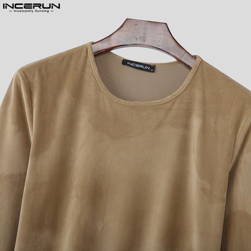 INCERUN Podzim Zima Pánské Kulatý Výstřih Dlouhý Rukáv Nepravidelné Vysoké Rozparky Dlouhé Topy Svetry