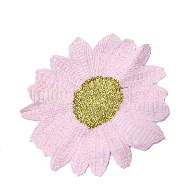 Barevná výšivka chryzantémy Tepelně izolační vyšívaný ubrus Podnos na čaj Váza Podložka 18cm