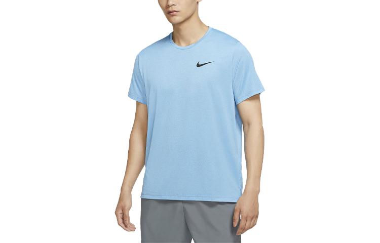 Nike T Shirts Men s Sky Blue Crew Neck Moderate Straight Fit CZ1182-435 M