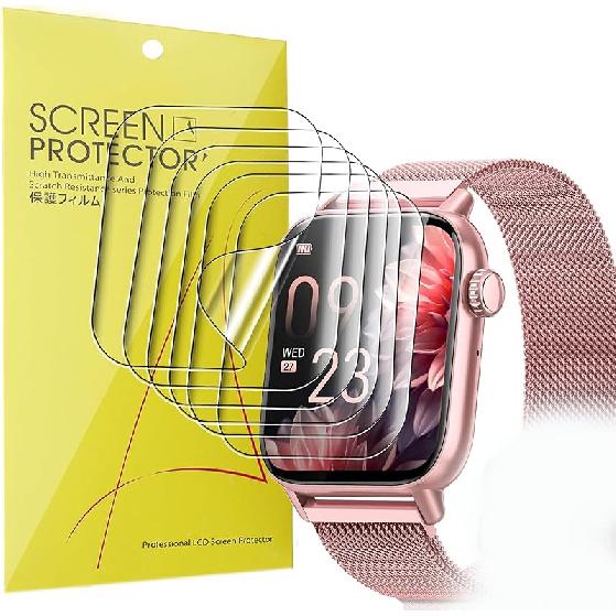 Lamshaw Compatible for AKUMAKA G39 Smart Watch Screen Protector, [6 Pack] Full Coverage TPU Clear Film Compatible for AKUMAKA G39 1.85  HD Samrt 6 Pack