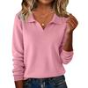 Women's Fashionable Casual Long-sleeved Knitted V-neck Sweater Top