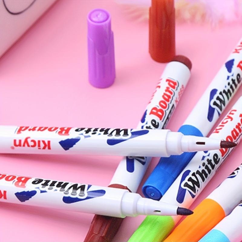 12 Stück bunte Markierungsstifte zum Zeichnen mit Wasser, schwimmender magischer Gekritzelstift, löschbarer schwimmender Stift, magischer Wassermalstift, Whiteboard-Marker