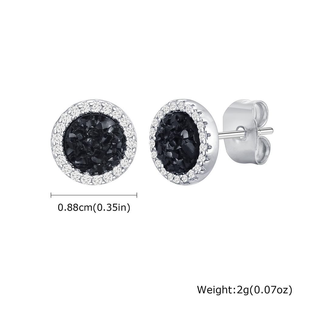 Shattered Zircon Stud Earrings for Men Boys,Anti Allergy Round Small Round Earrings,Minimalist Jewelry Gifts