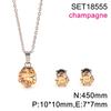 Popular in Europe and The United States, Round Color Zircon Titanium Steel Set, Versatile Exquisite Women's Collarbone Chain Earrings, Versatile 2026