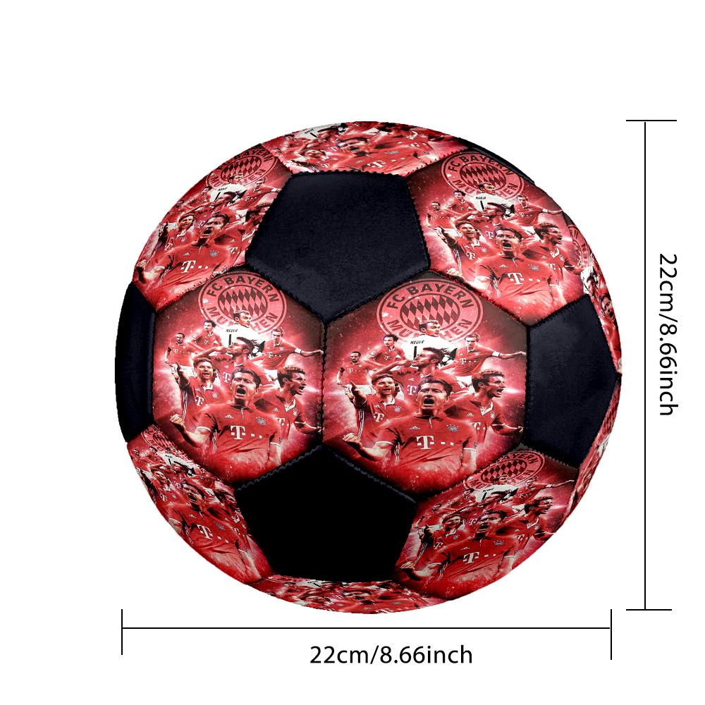 1pc Bayern Munich Crest Standard Size 5 Soccer ball, Durable game Soccer Ball for School Park Training & Daily Entertainment zq7142