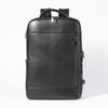 Real Cowhide Men's Backpack Business Fashion Large Capacity Computer Genuine Leather Lychee Pattern USB Bag