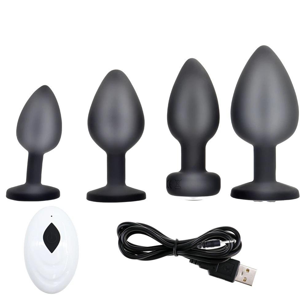 Frauen aufladen 10 Frequenz Vibration Anal Plug Set G-Punkt Größe hinteren Gericht Stimulation Silikon Männer Masturbation Sex Produkte