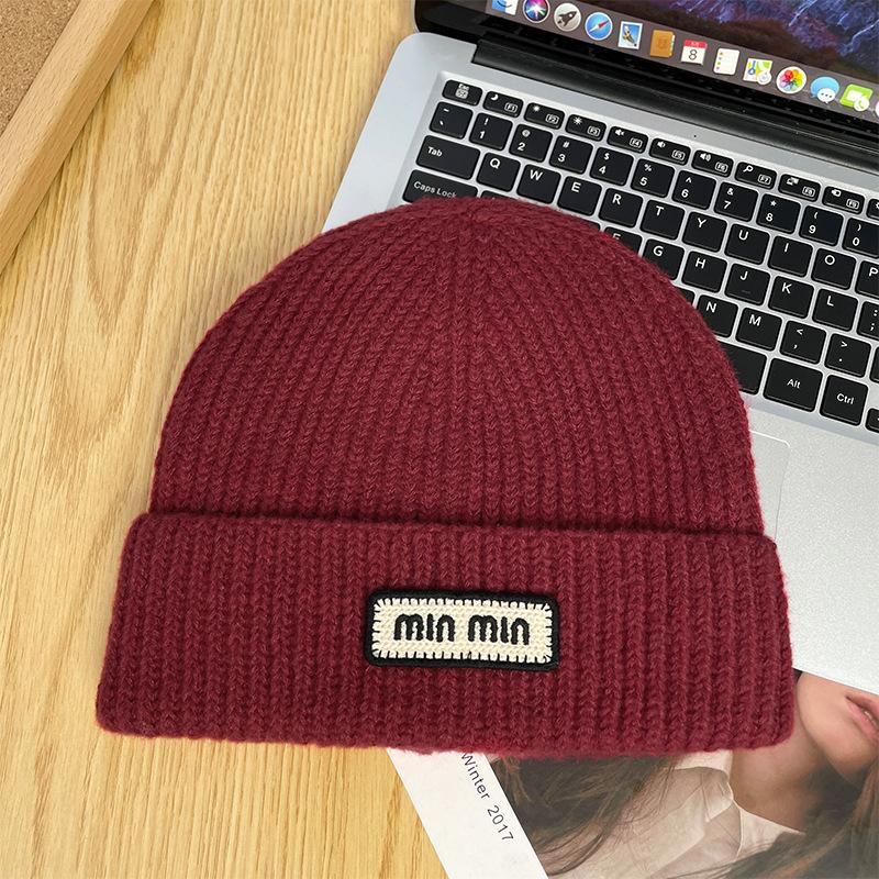 Spring and Autumn Outdoor Warm Ear Protection Versatile Face Small Wool Knitted Hat Women
