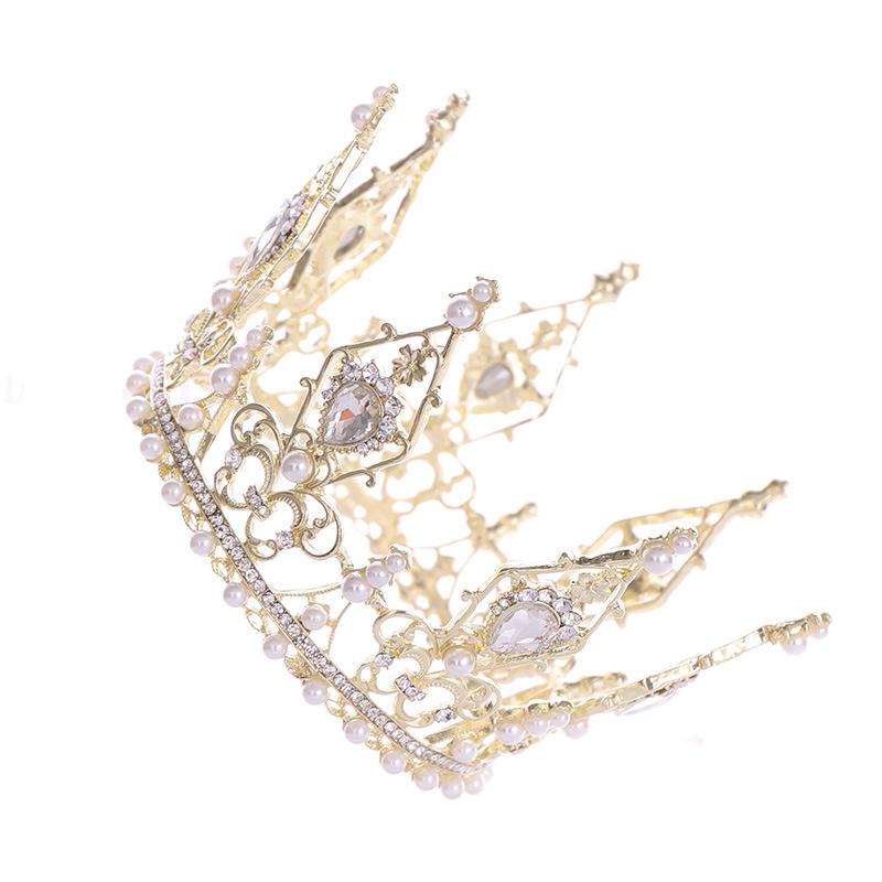 European and American Full Circle Crowns Bridal Wedding Headwear  Banquet Performance Crown Hair Accessories