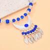 1PC Long Chain Ethnic Style Hair Jewelry Headpieces Forehead Dancing For Women Leaf Tassel Necklace Bohemia Headwear