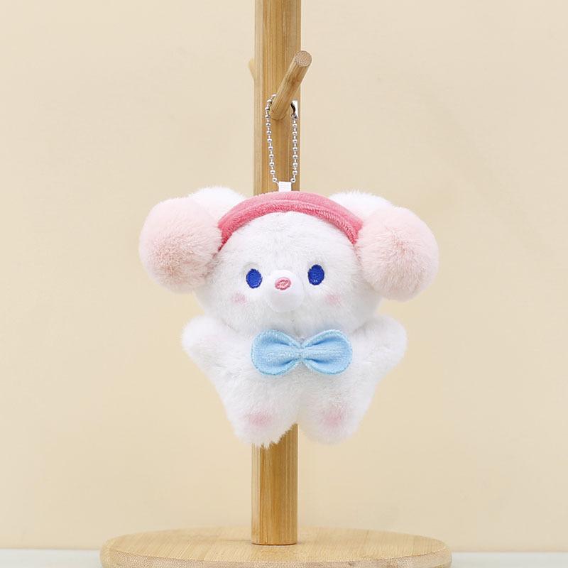 Rabbit Plush Charming Keychain Ultrasoft Short Plush Cute Bunny Pendant Bag