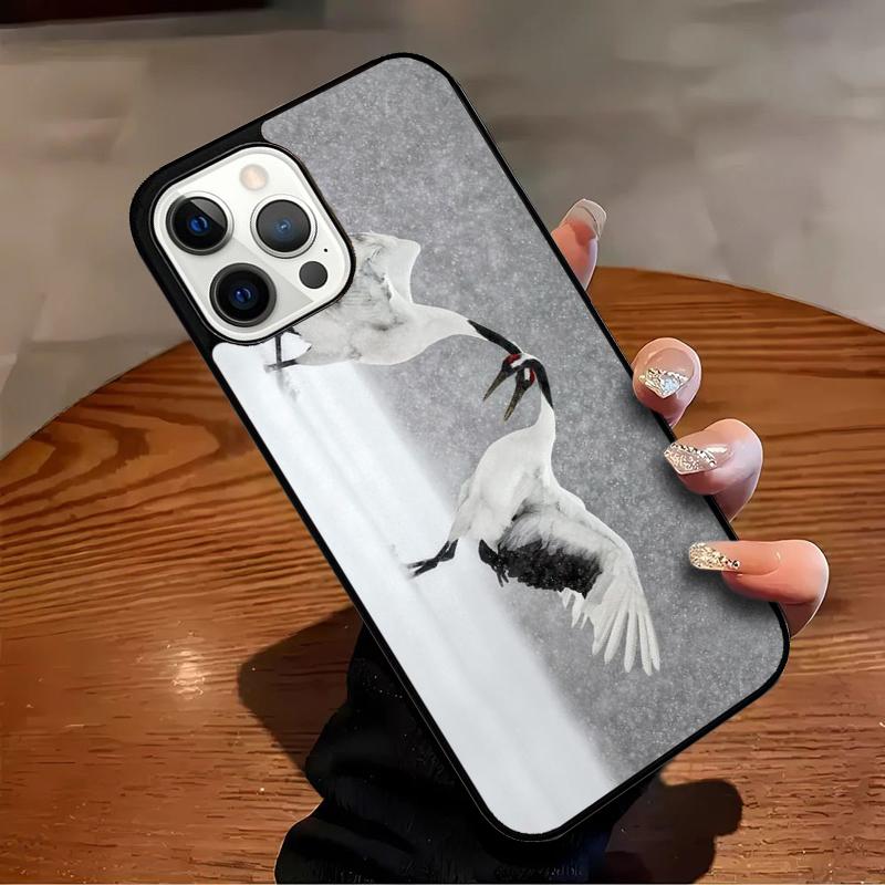 Red-crowned Crane Bird Phone Case For iPhone 17 Air 16 15 14 13 12 11 Pro Max Max Plus Bumper Case Cover