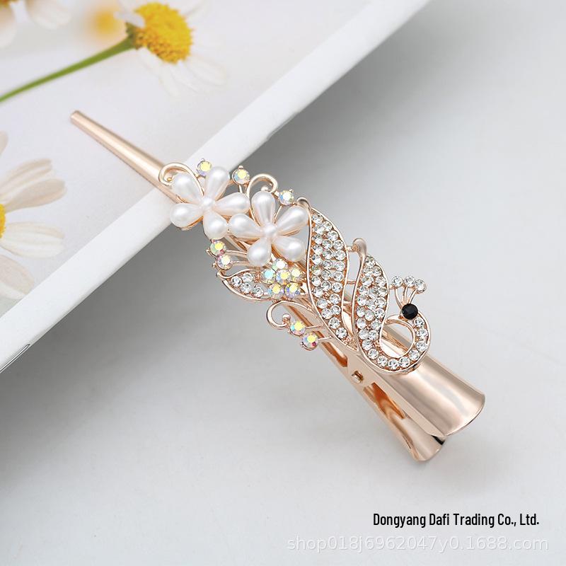 High-End Alloy Flower Hair Clip for Elegant Updos in Women