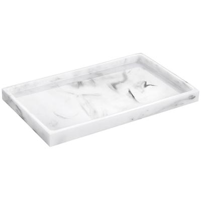 Bathroom Vanity Tray,Resin Dresser Jewelry Ring Dish Tank Storage Kitchen Sink Countertop Organizer Plate Holder for Perfume
