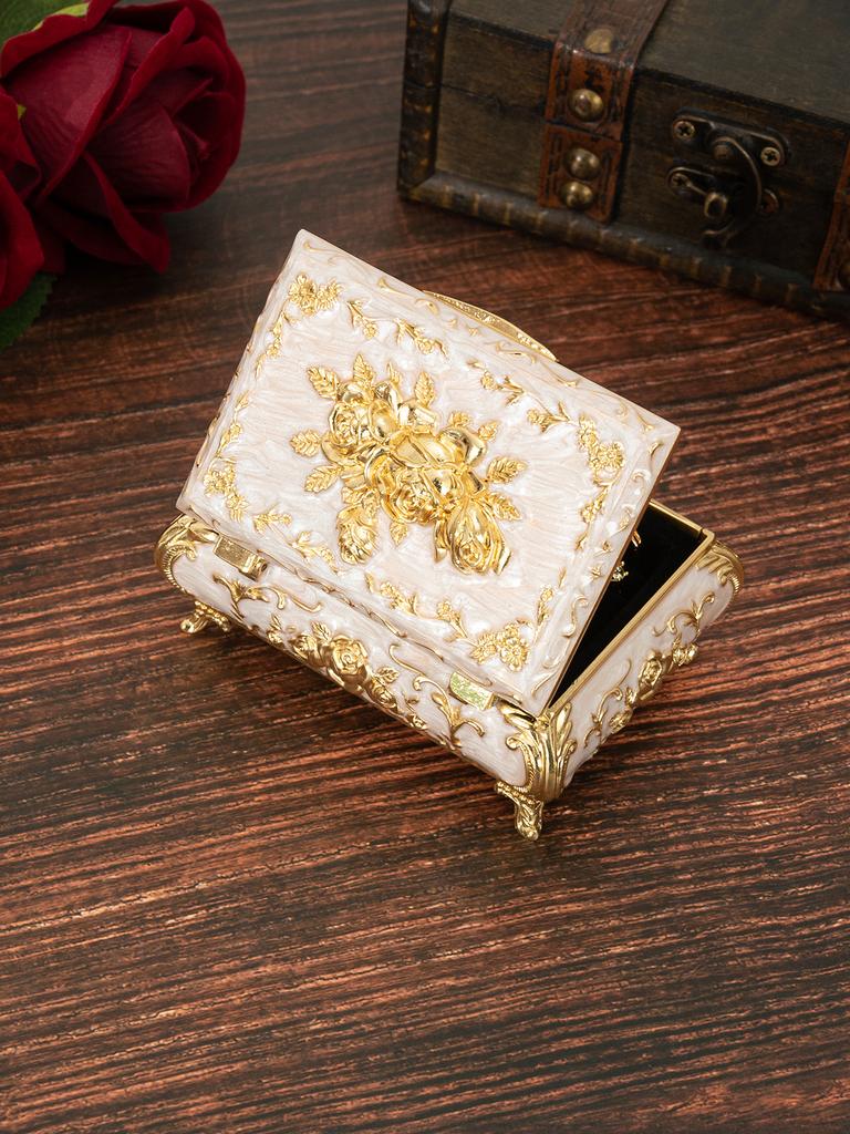 Scatola portagioie rosa europea lusso leggero scatola portagioie creativa matrimonio decorazione di alta gamma San Valentino anello collana contenitore bo
