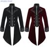 2025 Steampunk Women Men Medieval Dress Costume Velet Stand Collar Tailcoat Gothic Vampire Cosplay Jacket Coats