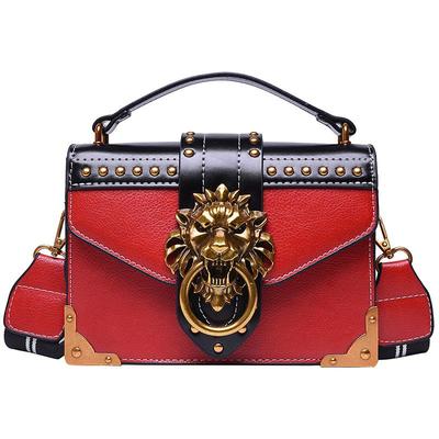 Women's 2025 Retro Lion Head Rivet Handbag: European & American Fashion Crossbody/Shoulder Bag