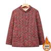 Floral Velvet-Lined Winter Cotton Jacket for Middle-Aged & Elderly