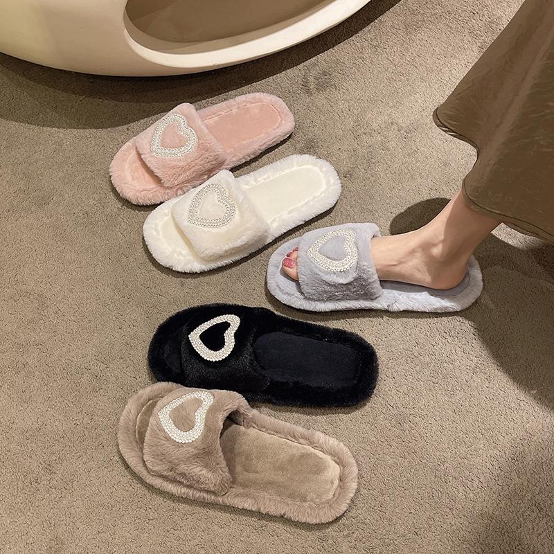 Fashion Winter 2025 New Women's Slippers Anti Slip Casual Indoor Flat Shoes Women's Warm Shoes Solid Color Fashion Women's Slippers