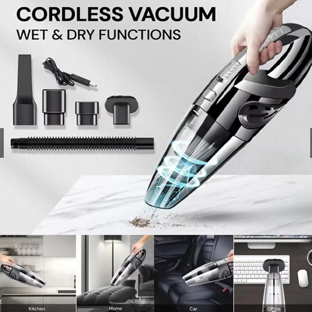 Car Vacuum Cleaner Household Pet Hair Remover Wireless Multi-functional Wet and Dry Use.
