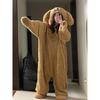 2025 Cartoon Puppy Fleece One-Piece Pajamas for Women - Thick, Warm Winter Homewear
