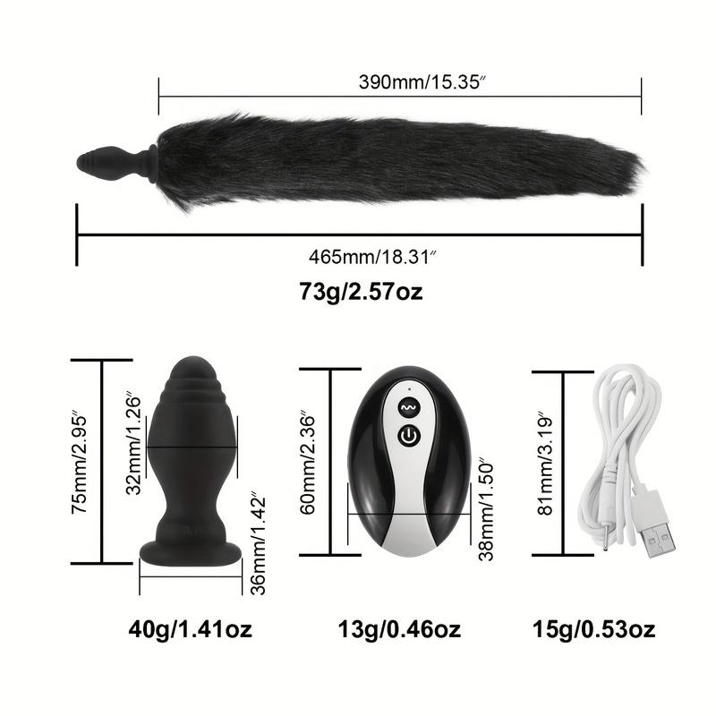 Silicone Wireless Remote Control Fox Tail Anal Plug Vibrating Tail Butt Plug Vibrator For Women Dildos Stimulator Adult Sex Toys