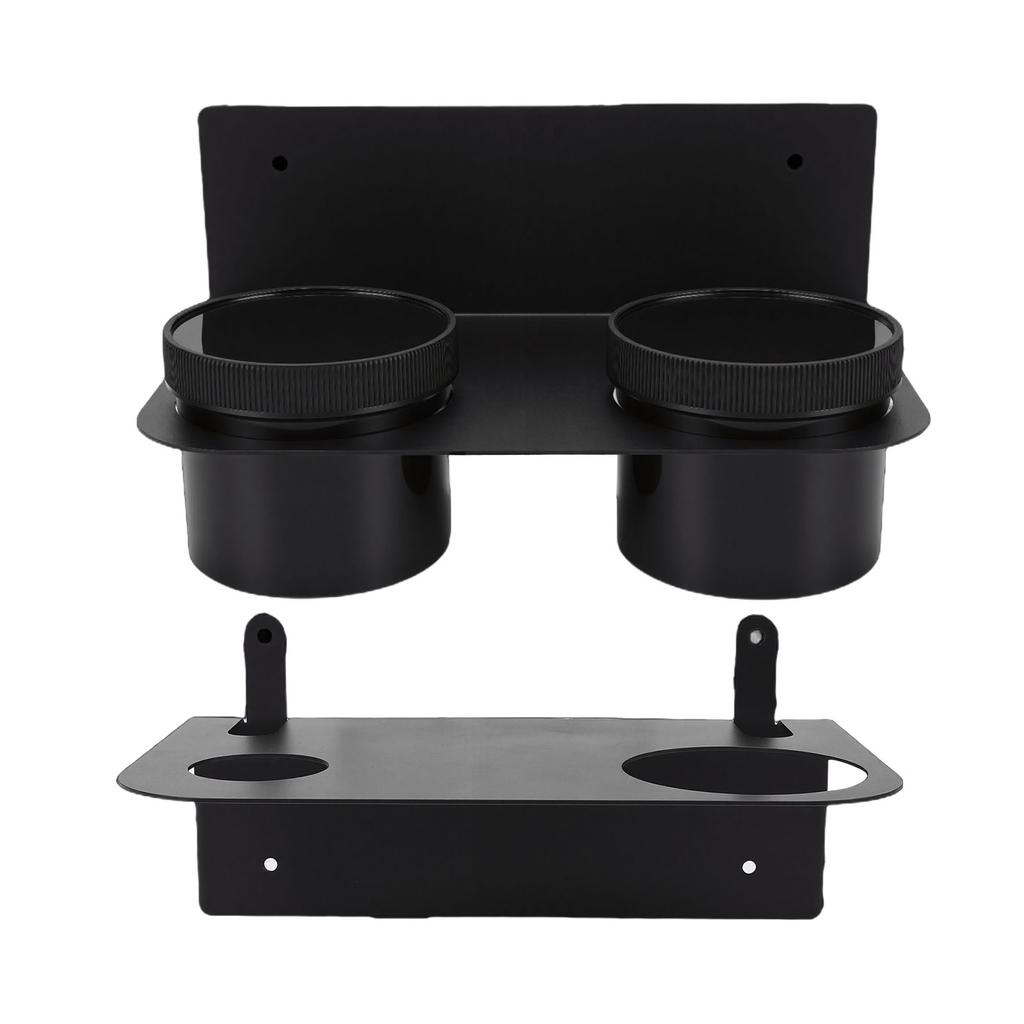Oil Dual Funnel Holder Carbon Steel Wall Mount Fluid Drain Oil Funnel Storage Rack Kit with 2 Plastic Removable Drip