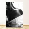 Poster di donne Immagini artistiche da parete Soggiorno Decorazione per la casa Bianco e nero Sexy Finestra Ragazza Nordica Tela Pittura Moda Bella