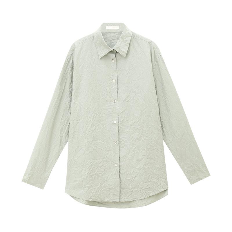 

Кардиган плиссированный хлопковый осенний Love & Nancy - Универсальная женская рубашка One Size