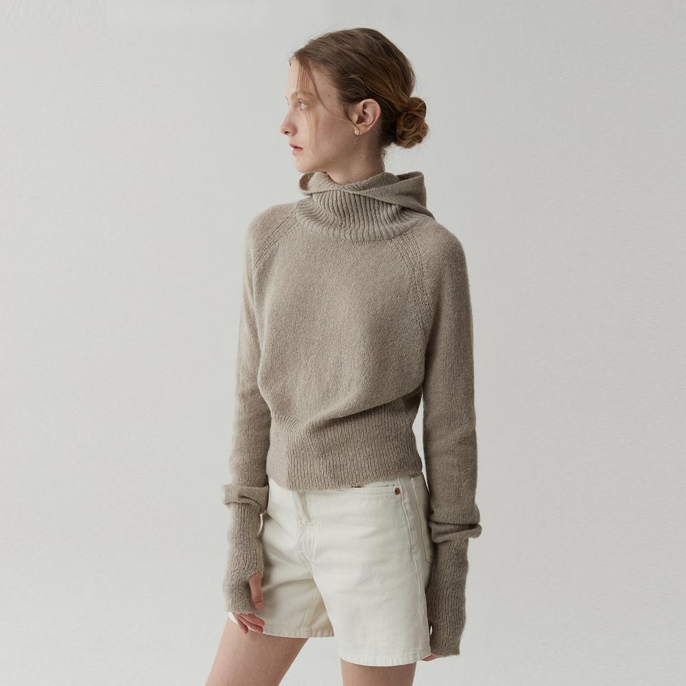 ODER Balaclava Alpaca Pullover - Khaki Beige