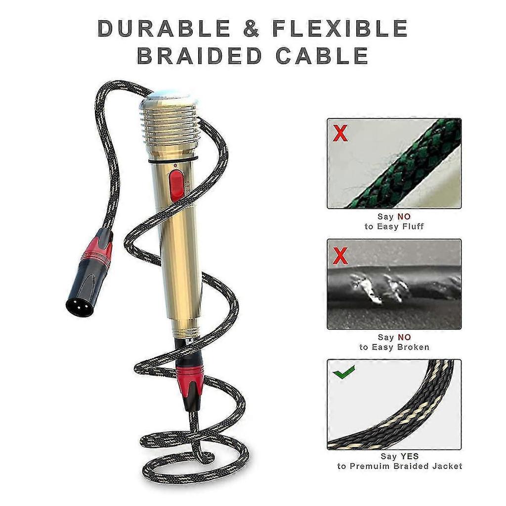 6er-Pack XLR-Kabel, XLR-Stecker auf Buchse Mikrofonkabel, 3-poliges symmetrisches XLR-Lautsprecherkabel für Mikrofon Mi