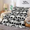 Überfüllte Totenköpfe Gothic Flanelldecke Warm Weich Halloween Weihnachten Ganzjahres Sofa Dekorativ Gemütlich Warmes Geschenk