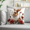 1 piece modern style rabbit and rose print pillow cover