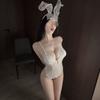 Pure lust sexy lace small chest erotic underwear steel tray gathering onesie open crotch free temptation women's uniform suit
