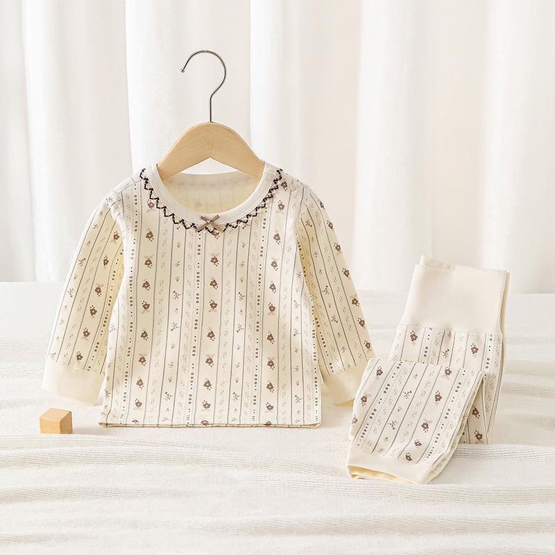 Infant Autumn Baby Clothes - Pure Cotton Two-Piece Set with High-Waisted Belly Protection for Girls