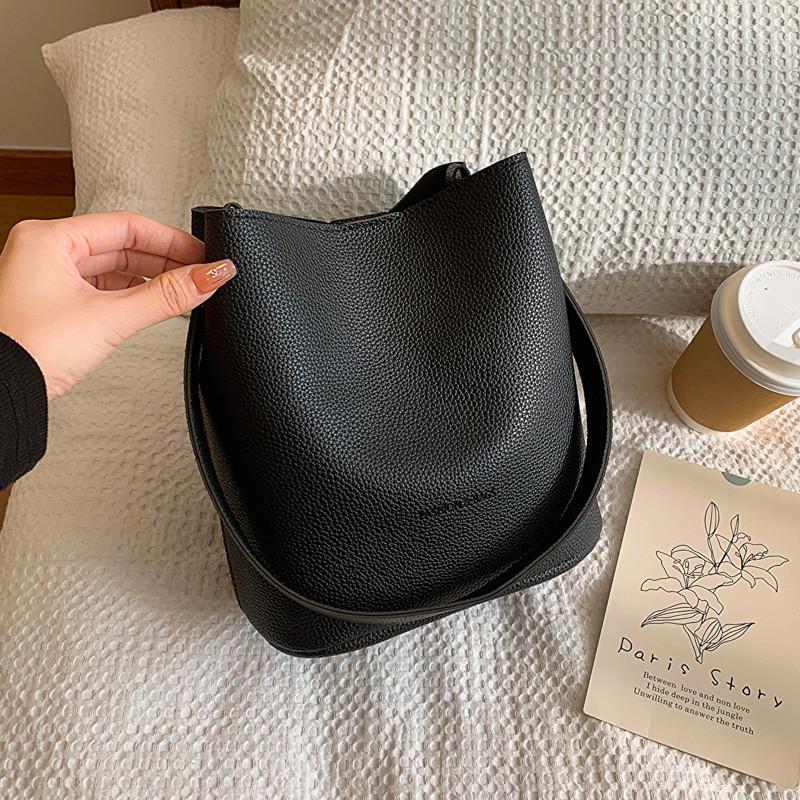 Fashionable Women s Korean Style Soft Pu Shoulder Bag With Magnetic Closure And Large Space чёрный