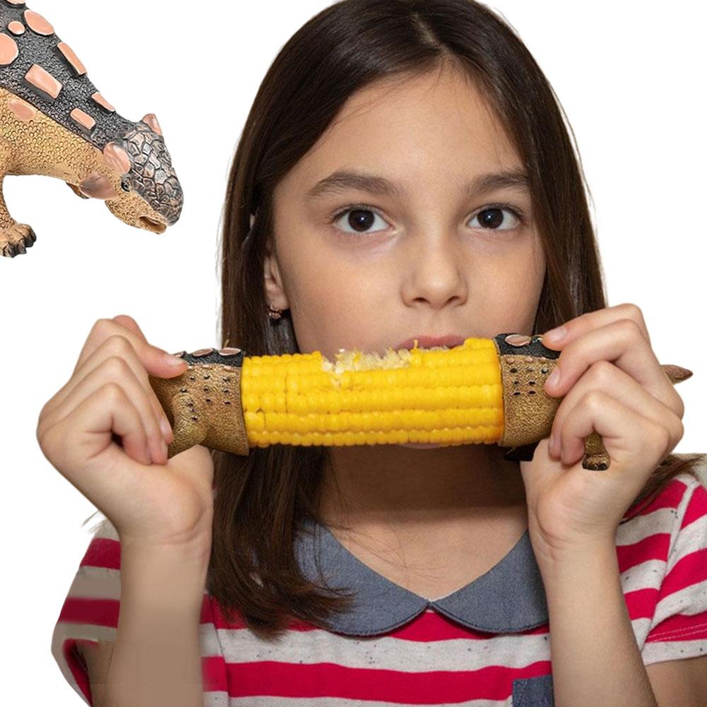 Dinosaur Corn Cob Holders with Stainless Steel Prongs Corn On The Cob Holders Reusable Sweetcorn Holders for Childs and Adults