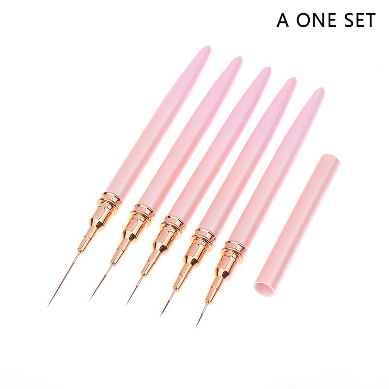 1/5 buc Pensule Profesionale pentru Nail Art, Linii, Detalii, Desen, Pictură, Instrumente Tip Stilou pentru Manichiură