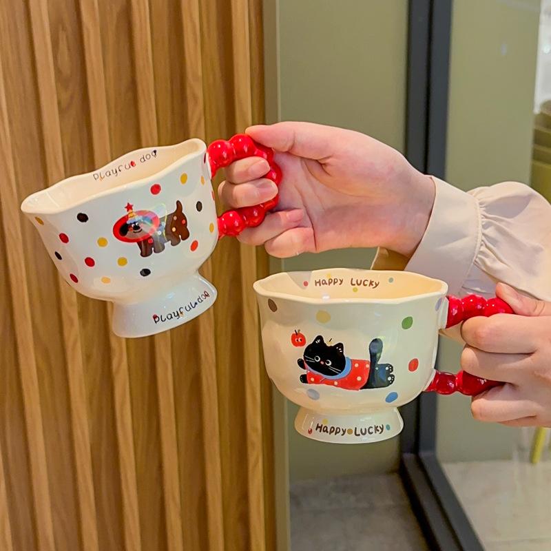 Super roztomilý kreativní štěněcí keramický hrnek dívka pár hrnek na vodu kancelářský hrnek na kávu dárek k narozeninám pro přítelkyni