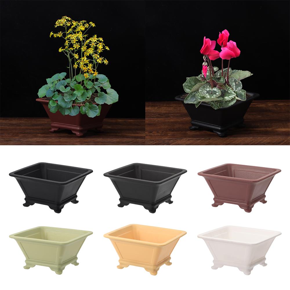 Imitation Purple Clay Flowerpots Durable Thick Bonsai Tray Pots Four Sided Basin  Gardening