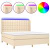 VidaXL Slat Bed Base with Mattress and LED, Upholstered Bed, Double Bed, Adult Bed for Interior Bedroom, 3139210