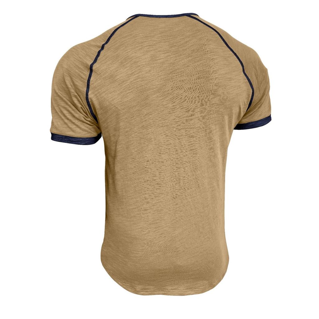 Męska casualowa koszulka sportowa w bloki kolorów - Męski top z okrągłym dekoltem i krótkim rękawem