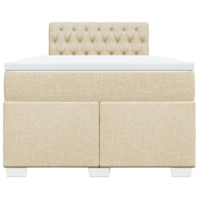 Maison Exclusive - Sommier à lattes de lit avec matelas Crème 120x200 cm Tissu
