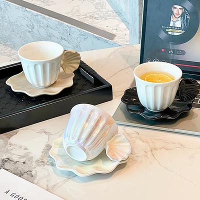 Muschelsatz Kaffeetassenset Kaffeetasse Untertasse High-End Büro Nachmittagstee Tasse
