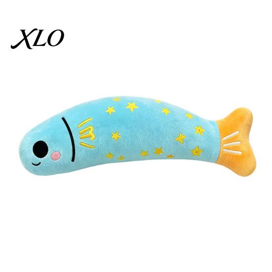 Cat Boredom Relief Toys Catnip Fish Toy, Squeaky Linen Chew Hugging Kicker Toy Kitten for Indoor Cats Biting Kicking Interactive Exercise