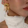 Women Vintage Eyes of Demon Earring Ring Exaggerated Trendy Earrings Style Imitated Pearl Girls Delicate Tassels Jewelry