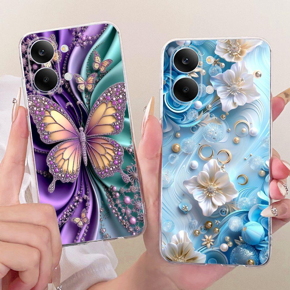 Case For Xiaomi Poco X8 Pro Max Cover Transparent Fashion Butterfly Cute Cat Cool Painted Soft Phone Casing 2602BPC18G