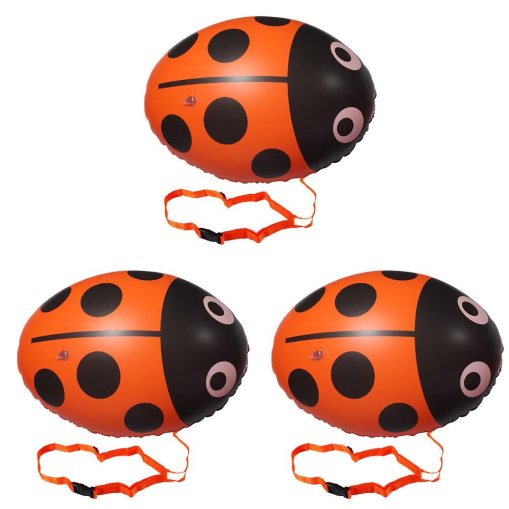 PVC Swimming Buoy Bag Inflatable Ladybug Float Bag Floating Double AirBag with Waist Belt High Visibility Water Sport Safety Bag