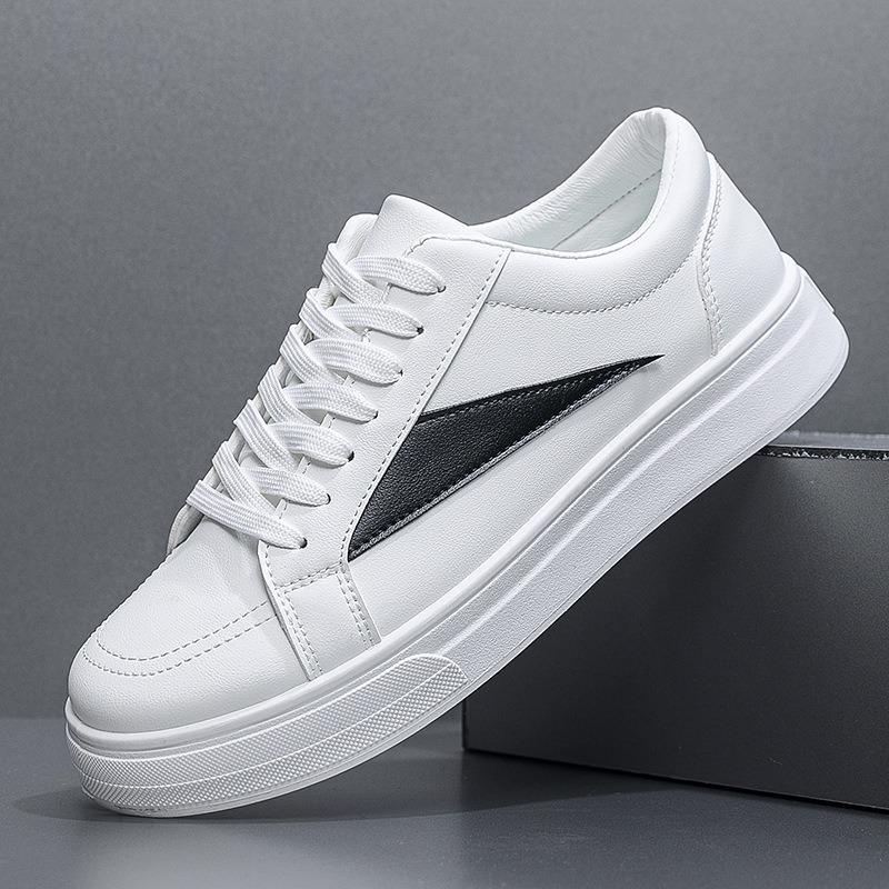 Man's Casual Leather Flats Shoes Platform Sneakers Trend Men Comfortable Low-top Sport Shoes No Slip Wear-resistant Hiking Shoes